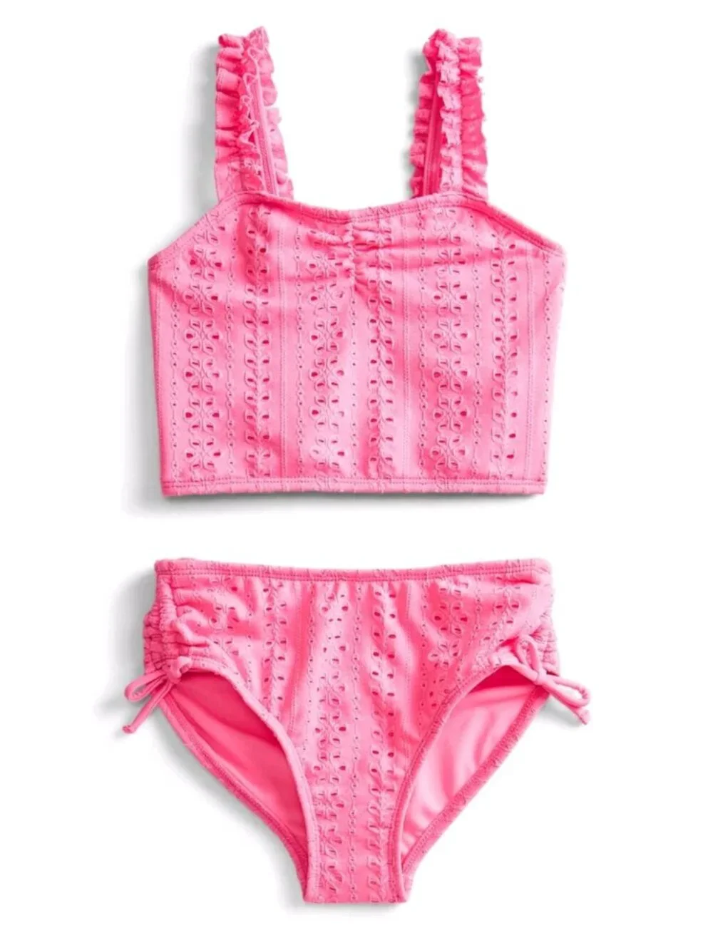 RUFFLE EYELET TANKINI - TWO PIECE SWIMSUIT